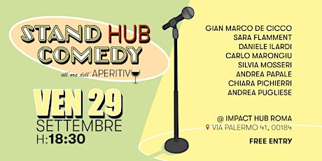 Imagem principal do evento Stand Hub Comedy: all’ora dell’aperitivo