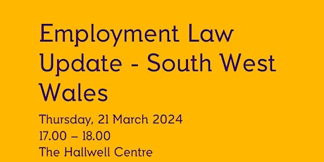 Image principale de Employment Law Update - South West Wales with Morgan La Roche Solicitors