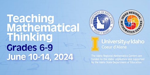 Primaire afbeelding van TEACHING MATHEMATICAL THINKING, Grades 6-9, M-F, June 10-14, 2024