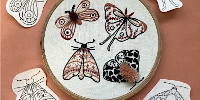 Immagine principale di Embroidery Class: Fluffy Moths 