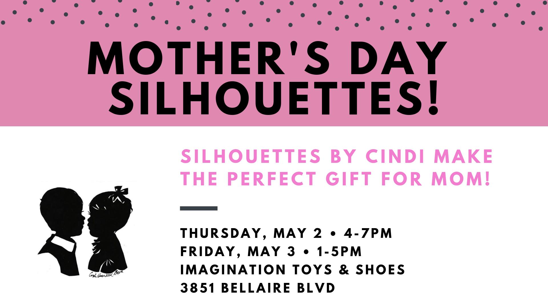 Silhouette Artist Cindi Rose at Imagination Toys for Mother’s Day!