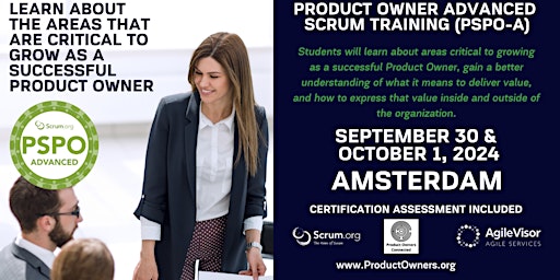 Imagem principal do evento Certified Training | Professional Scrum Product Owner - Advanced (PSPO-A)