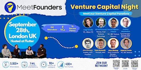 Image principale de MeetFounders Venture Capital Night (September 2023- London) In-Person Event