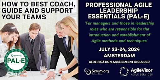 Primaire afbeelding van Certified Training | Professional Agile Leadership (PAL-E)