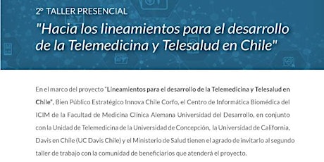 Imagen principal de 2º Taller Lineamientos para el desarrollo Telemedicina y Telesalud en Chile