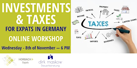 Hauptbild für Investments & Taxes - for Expats in Germany
