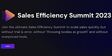 Sales Efficiency Summit 2023 primary image