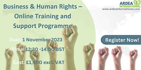 Imagem principal do evento Business & Human Rights – Online Training and Support Programme
