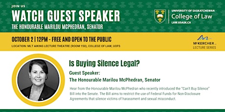 Imagen principal de McKercher LLP Lecture Series Presents: Is Buying Silence Legal?