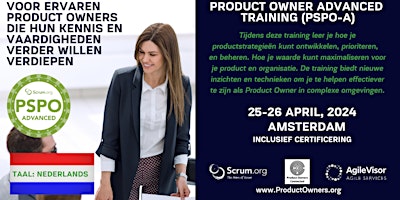 Copy of Gecertificeerde 2-daagse training | Product Owner Advanced (PSPO-A) primary image