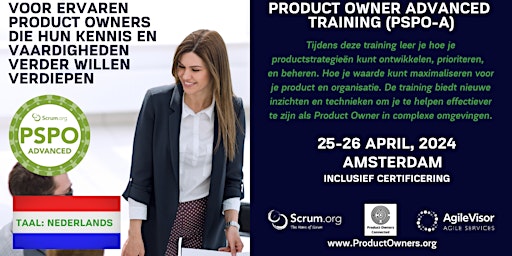 Immagine principale di Copy of Gecertificeerde 2-daagse training | Product Owner Advanced (PSPO-A) 