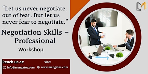 Image principale de Negotiation Skills - Professional 1 Day Training in Airdrie