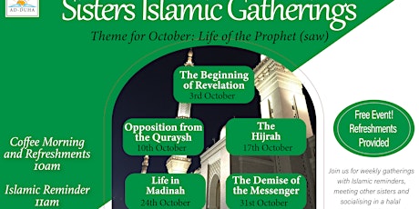 Immagine principale di Sisters Islamic Gatherings - Life of the Prophet (saw) 