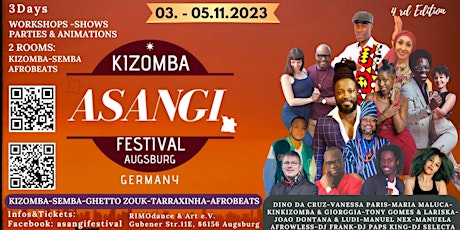 Hauptbild für ASANGI-KIZOMBA-SEMBA-AFRO-FESTIVAL 2023 IN AUGSBUG - GERMANY