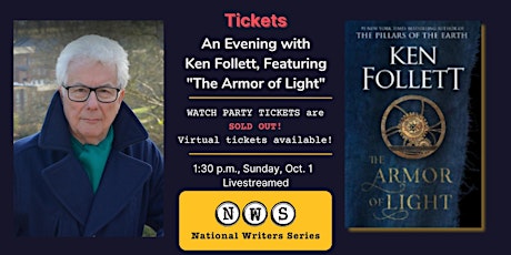 Watch Party & Virtual Tickets to Ken Follett, "The Armor of Light" primary image