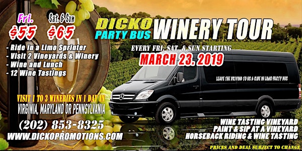 Dicko Limo Party Bus Winery Tour & Horseback Riding