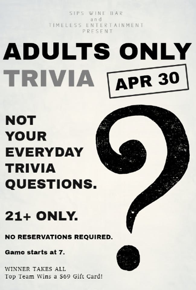 Adults Only Trivia Not Your Everyday Trivia Questions 30 Apr 2019