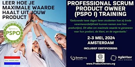 Primaire afbeelding van Gecertificeerde 2-daagse training | Professional Scrum Product Owner (PSPO)