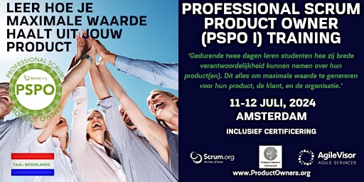 Imagen principal de Gecertificeerde 2-daagse training | Professional Scrum Product Owner (PSPO)