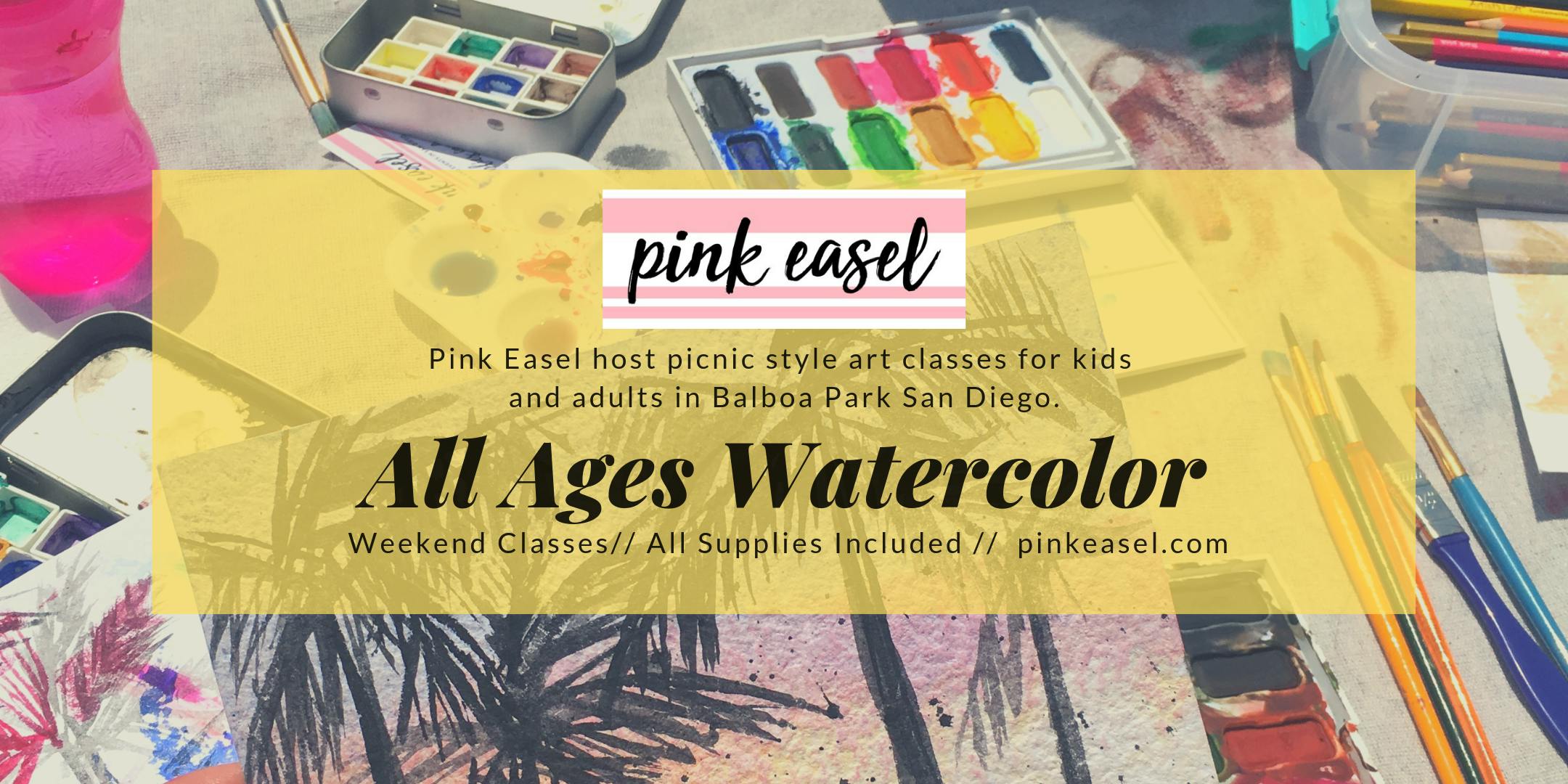 Pink Easel All Ages Watercolor Class