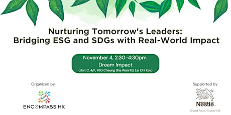 Nurturing Tomorrow Leaders:  Bridging ESG and SDGs with Real-World Impact primary image