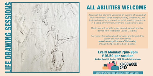 LIFE DRAWING SESSIONS AT KINGSWOOD ARTS primary image