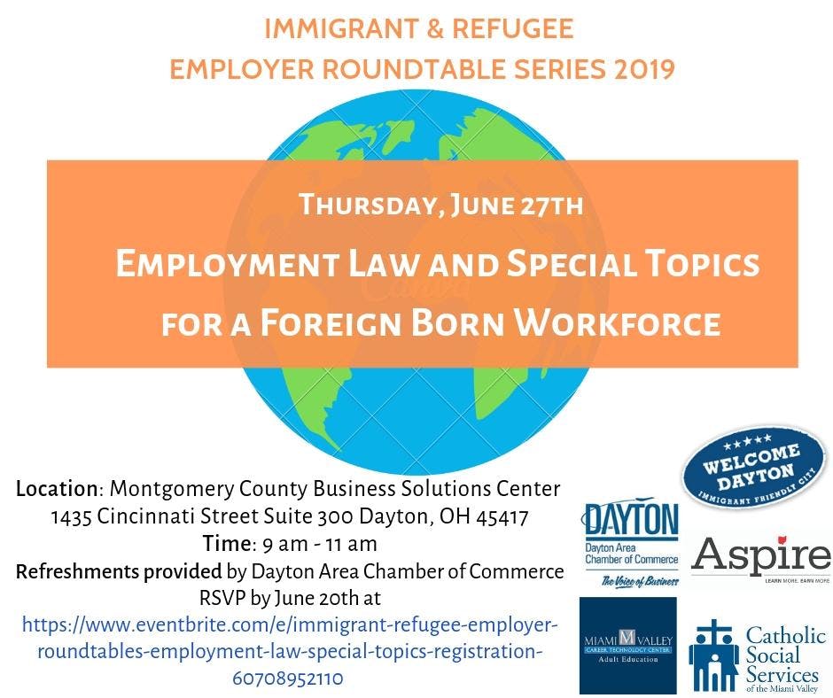 Immigrant & Refugee Employer Roundtables - Employment Law & Special Topics