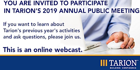 Tarion's 2019 Annual Public Meeting - ONLINE WEBCAST primary image