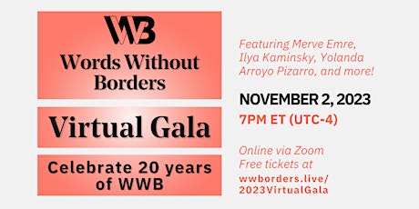 Image principale de 2023 Words Without Borders 20th Anniversary Virtual Gala