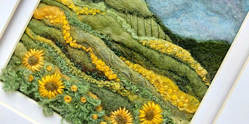 Felted & Embroidered Sunflower Landscapes Picture primary image