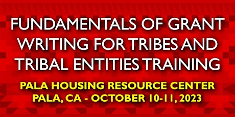 Image principale de Fundamentals of Grant Writing for Tribes Training Oct 10-11