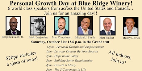 Image principale de Personal Growth Day at Blue Ridge Winery