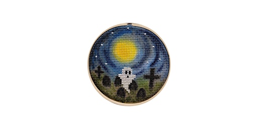 Spooky Watercolor Cross-Stitch Art Class primary image