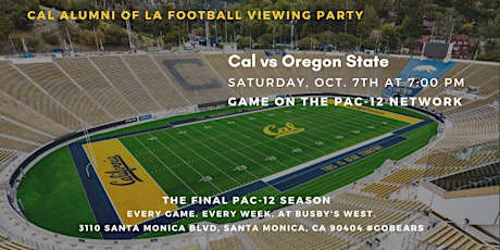 Cal Football Viewing Party vs. Oregon State primary image