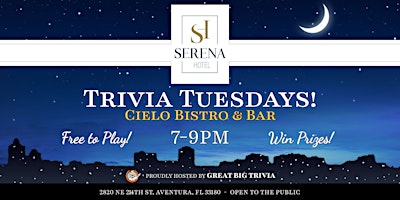 Primaire afbeelding van Trivia Night @ Serena Hotel Aventura | Trivia with a View!
