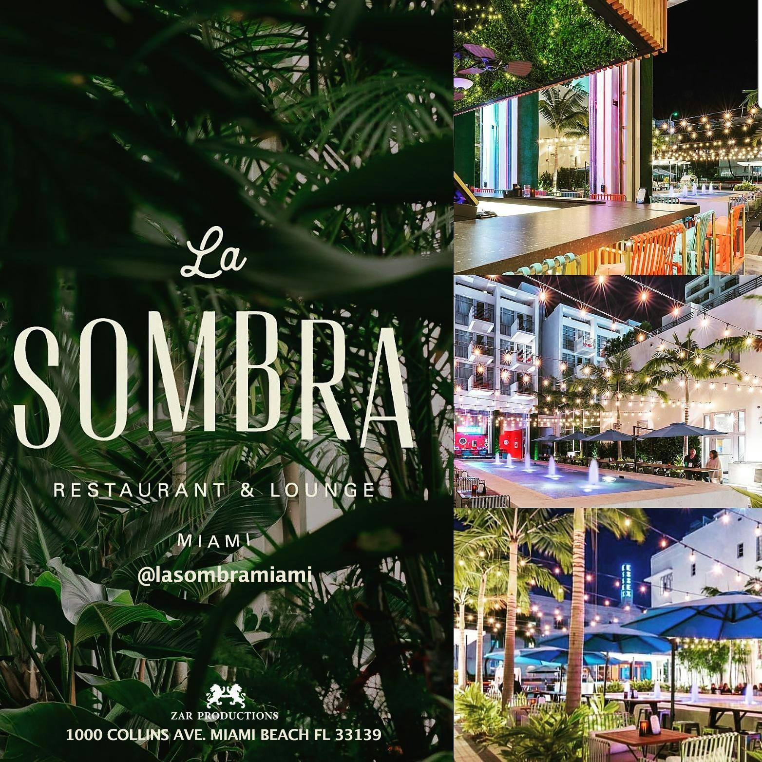 Dinner Party at La Sombra Restaurant & Lounge on Miami Beach