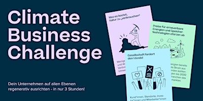 Hauptbild für Das Climate Business Challenge - in 3 Stunden zur Klimastrategie