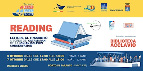 Image principale de TARANTO PORT DAYS – READING AL TRAMONTO - Catamarano Extraordinaria