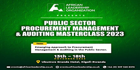 The 2nd Public Sector Procurement Management & Auditing MasterClass 2023 primary image