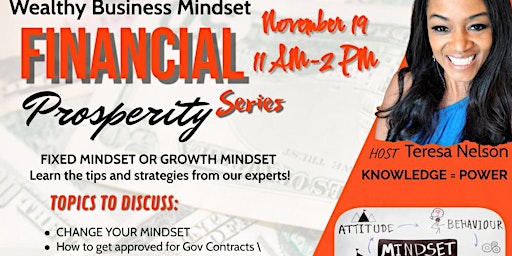Wealthy Business Mindset Zoom Meeting Nov 19th 11:00am-2:00pm primary image