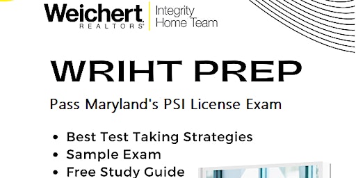 Image principale de WRIHT Prep- Pass Maryland PSI Real Estate  Exam