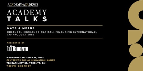 Imagem principal do evento Academy Talks: Ways & Means | Financing International Co-Productions