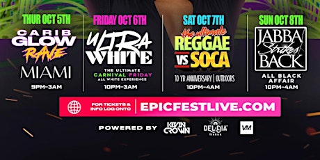 EPIC FEST MIAMI CARNIVAL 2023 WEEKENDER | 4 BIG EVENTS 1 PRICE primary image