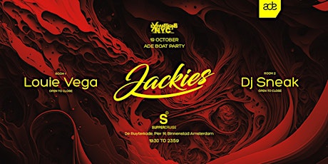 [SOLD OUT] Jackies ADE Boat party - Louie Vega & DJ Sneak primary image