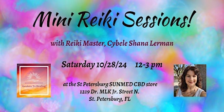 Primaire afbeelding van Mini Reiki Sessions at the St. Pete SunMed CBD Store!