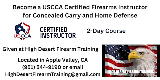 Primaire afbeelding van Certified USCCA Firearms Instructor - Concealed Carry and Home Defense