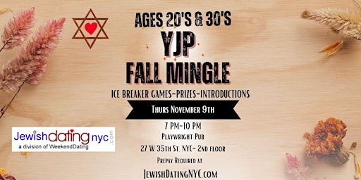 Jewish NYC YJP Single Party- Ages 20's, 30's primary image