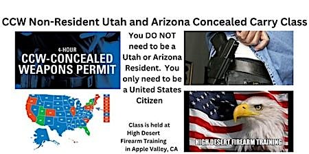 CCW Non-Resident UTAH and ARIZONA Class: Allows conceal carry in 35+ states primary image