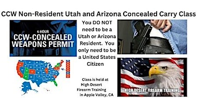 Image principale de CCW Non-Resident UTAH and ARIZONA Class: Allows conceal carry in 35+ states