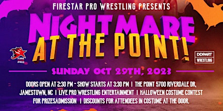 Imagen principal de FSPW Presents: NIGHTMARE @ The Point! - Live Pro Wrestling & Entertainment!
